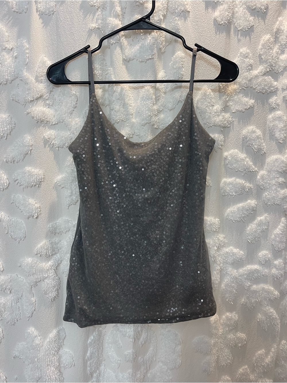 The Limited gray sequin tank top with silver sequins